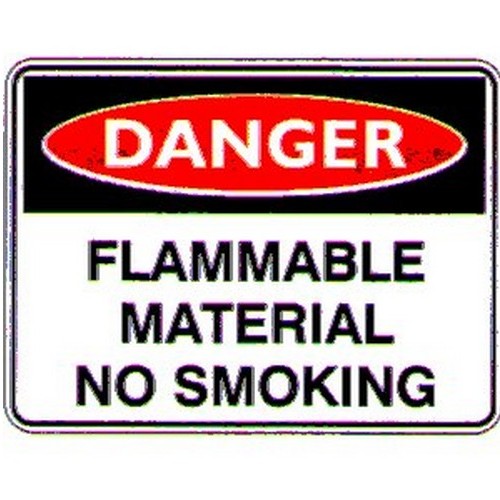 Metal 450x600mm Danger Flammable Material Sign - made by Signage