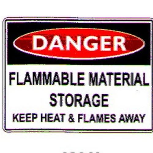 Plastic 225x300mm Danger Flam. Mat Sign - made by Signage