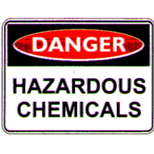 Plastic 300x225mm Danger Hazardous Chemicals Sign - made by Signage