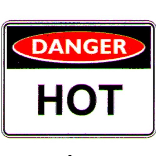 Metal 300x225mm Danger Hot Sign