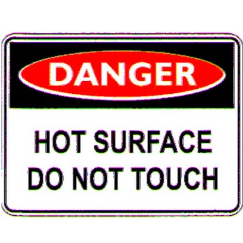Pack Of 5 Self Stick 100x140mm Danger Hot Surface Do Not Labels - made by Signage