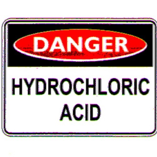 Metal 300x450mm Danger Hydrochloric Acid Sign