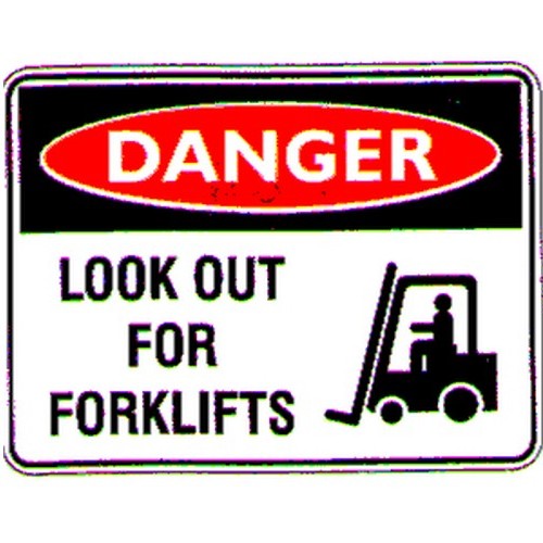 Metal 450x600mm Danger Look Out For Forklifts Sign - made by Signage
