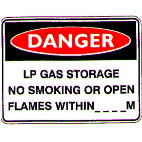 Metal 450x600mm Danger Lp Gas Storage...Mtrs Sign