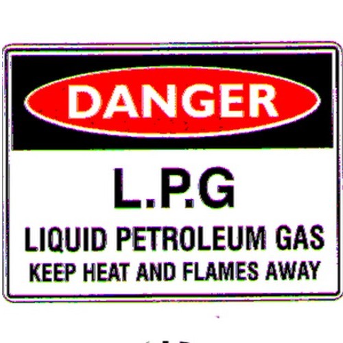 Plastic 450x600mm Danger L.P.G Keep Heat Away Sign