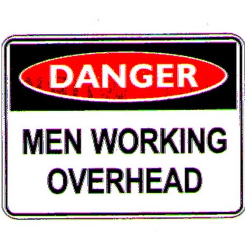 Flute 450x600mm Danger Men Working Overhead Sign - made by Signage