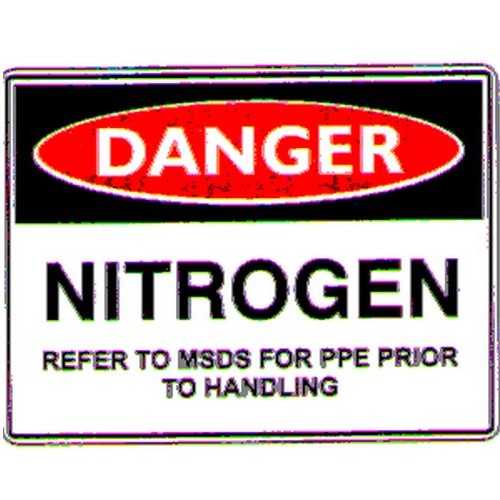 Metal 225x300mm Danger Nitrogen Refer Handling Sign - made by Signage