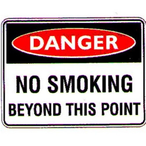 Metal 450x600mm Danger No Smoking Beyond Sign - made by B-PROTECTED