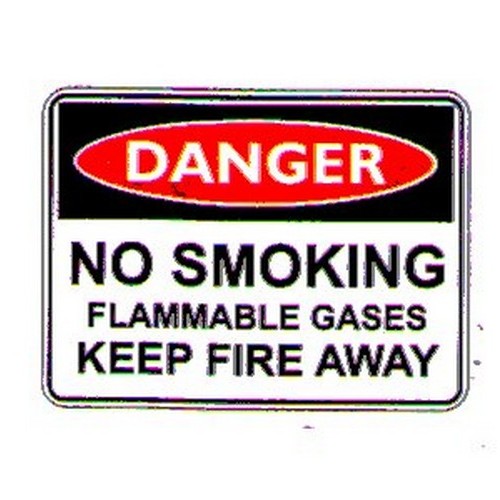 Metal 450x600mm Danger No Smoking Flammable Gas Sign - made by Signage