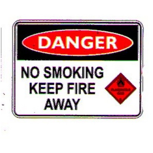 Metal 450x600mm Danger No Smoking Keep Fire Sign - made by Signage