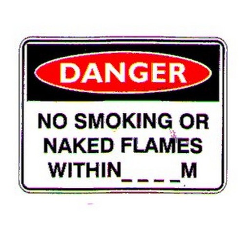 Metal 450x600mm Danger No Smoking Or Naked Sign - made by Signage
