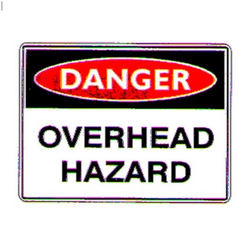 Metal 300x450mm Danger Overhead Hazard Sign - made by Signage