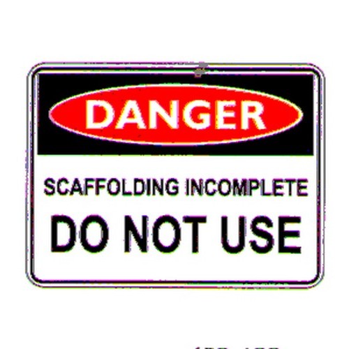 Metal 450x600mm Danger Scaffold Incomp. Do Sign - made by Signage