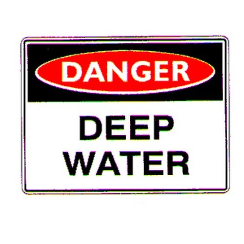Plastic 225x300mm Danger Deep Water Sign - made by Signage