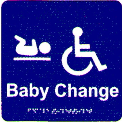 180x180mm PVC Dis.Toilet/Baby Change Braille Sign - made by Signage