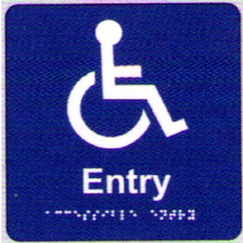 180x180mm PVC Disabled Entry Braille Sign - made by Signage