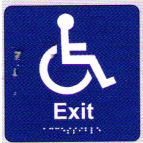180x180mm PVC Disabled Exit Braille Sign - made by Signage