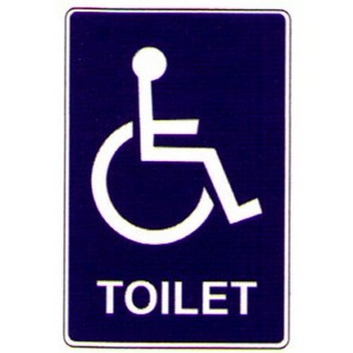 Pack Of 5 Self Stick 100x140mm Disabled Symbol & Toilet Labels - made by Signage