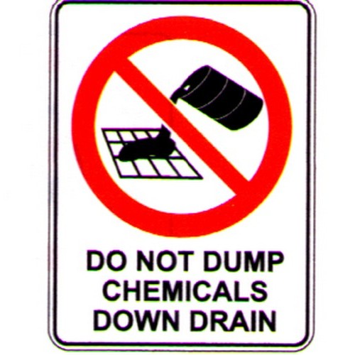 Plastic 225x300mm Do Not Dump Chemicals Etc Sign - made by Signage