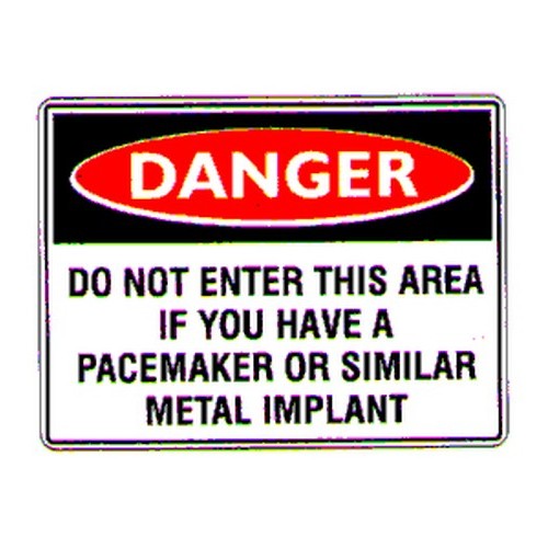 Blue Pacemaker Sign Danger Do Not Enter Pacemakers Sign - B-PROTECTED