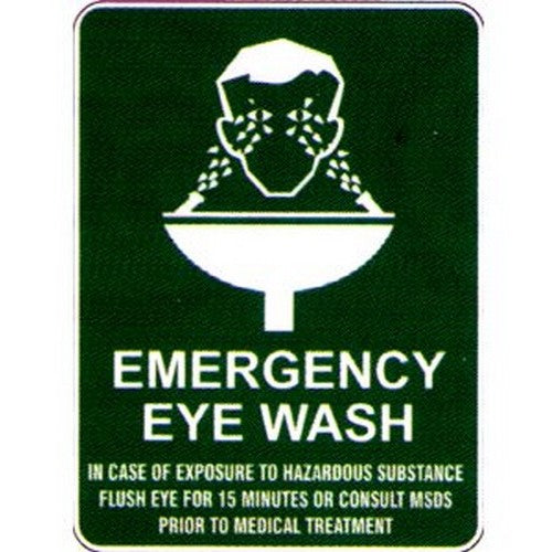 Plastic 450x600mm Emergency Eye Wash In Etc Sign - made by Signage
