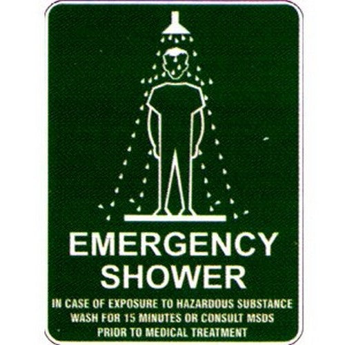 Plastic 225x300mm Emergency Shower In Case Sign