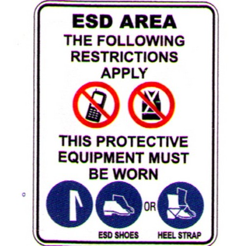Esd Area.....Must Be Worn Sign - B-PROTECTED