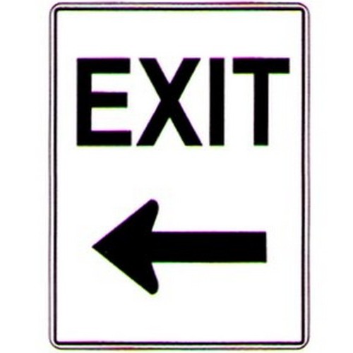 Metal 450x600mm Exit With Left Arrow Sign - made by Signage