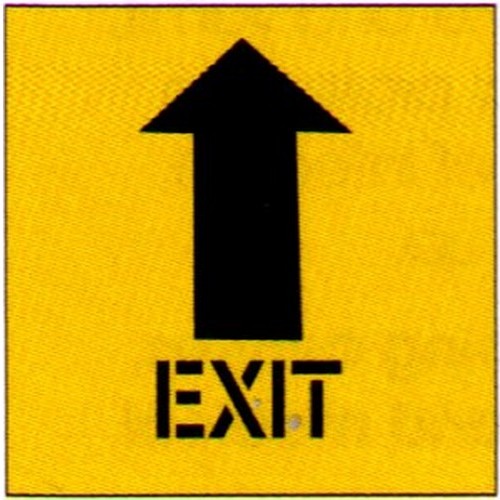 Poly 650x650mm Exit With Up Arrow Stencil - made by Signage