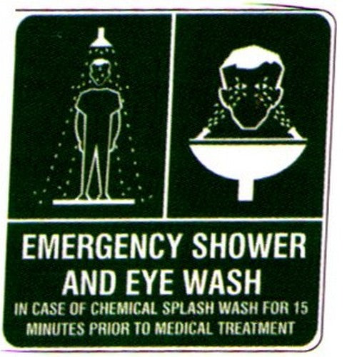 Emergency Shower & Eye D/S OffWall - made by Signage