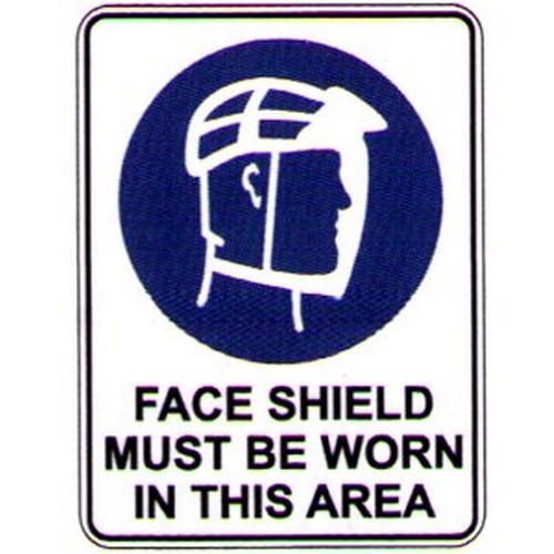Metal 225x300mm Picto Face Shield Must Be Sign