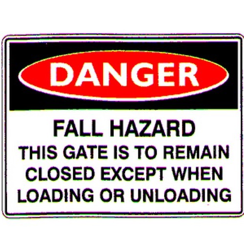 Plastic 450x300mm Danger Fall Hazard Etc.... Sign