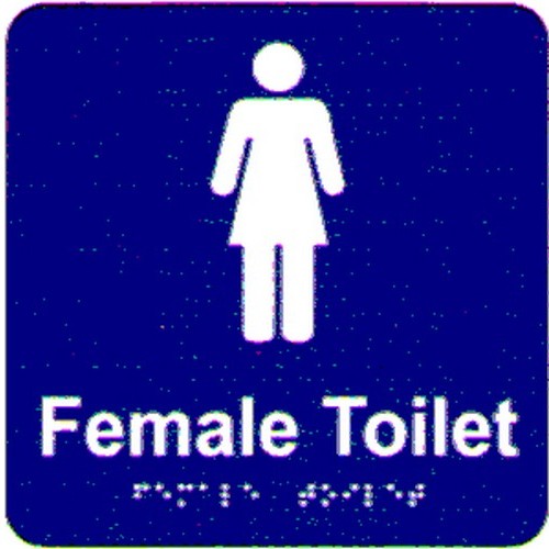180x180mm PVC Female Toilet Braille Sign