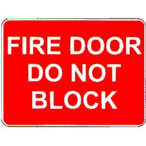 Metal 225x300mm Fire Door Do Not Block Sign - made by Signage