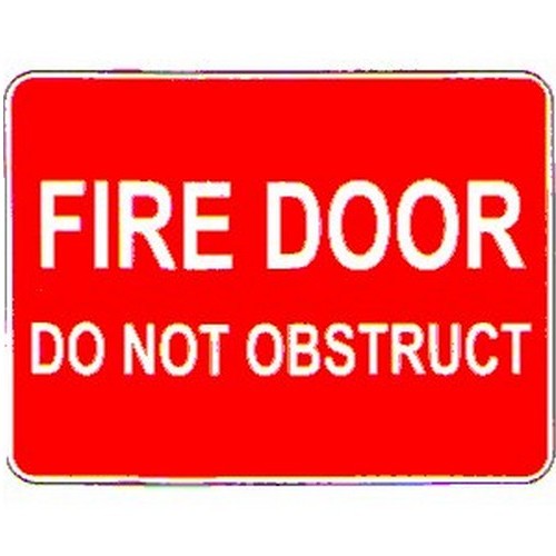 Plastic 300x225mm Fire Door Do Not Obstruct Sign - made by Signage