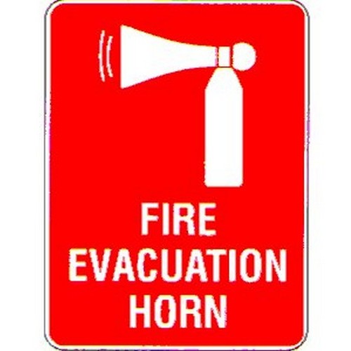 Plastic 225x300mm Fire Evacuation Horn & Picto Sign - made by Signage