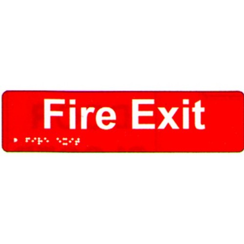 100x400mm PVC Fire Exit Braille Sign - made by Signage