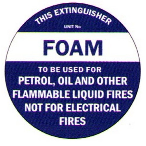 200mm Dia Self Stick Fire Ext.Disc Foam Label