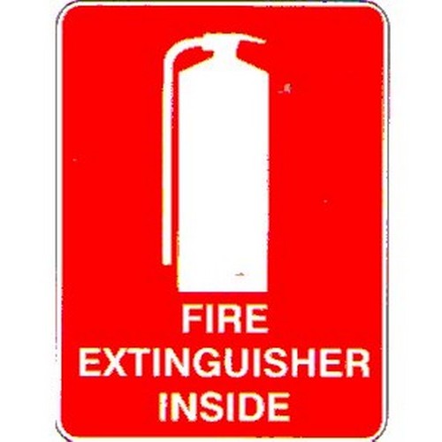 Pack of 5 Self Stick 55x90mm Fire Extinguisher Inside Labels - made by Signage