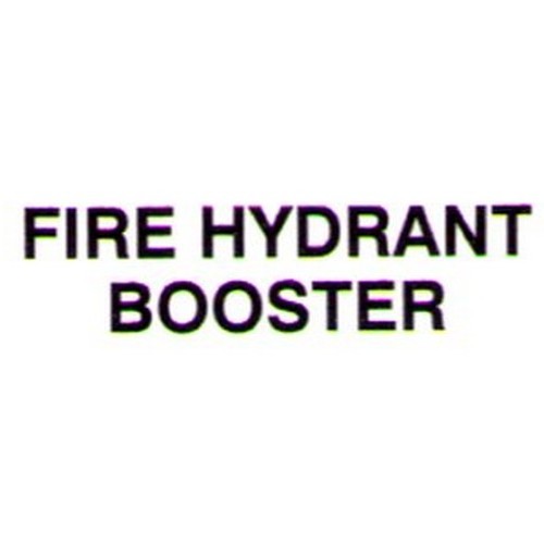 25mm Black Vinyl FIRE HYDRANT BOOSTER Door Label