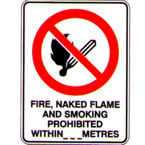 Metal 300x450mm Fire Naked Flame And Etc Sign - made by Signage