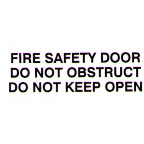 25mm Black Vinyl FIRE SAFETY DOOR ...KEEP Door Label