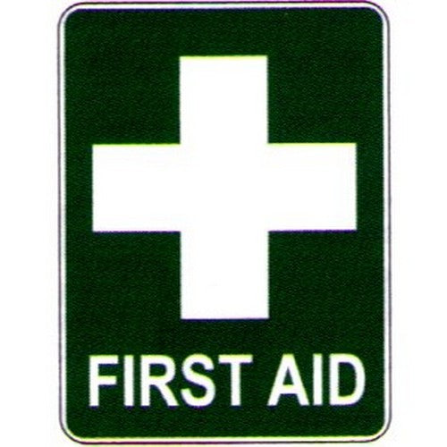 Pack of 5 Self Stick 55x90mm First Aid Labels - made by Signage