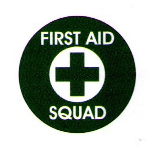 Pack of 5 Self Stick 50mm First Aid Squad Labels - made by Signage