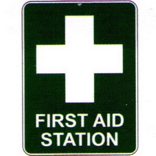 Pack Of 5 Self Stick 100x140mm First Aid Station Labels - made by Signage