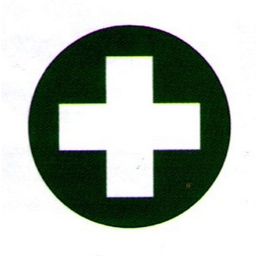 Pack of 5 Self Stick 50mm First Aid Labels - made by Signage