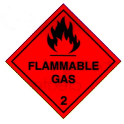 Roll of 1000 Self Stick Hazchem Flammable Gas 100mm Paper Labels