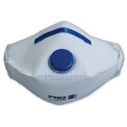 P2 With Valve Flat Fold Dust Mask - Box of 12 - made by PRO Choice
