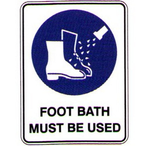 Plastic 225x300mm Foot Bath Must Be Used Sign - made by Signage