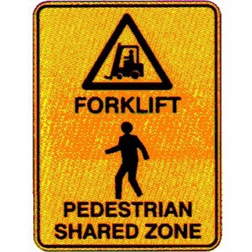Metal 300x450mm Forklift / Pedestrian ...ZONE Sign - made by Signage